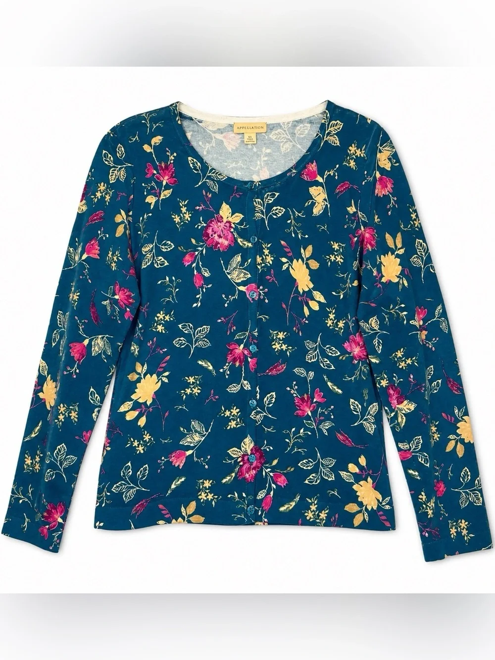 Appleseed's Women Button Front Cottagecore Garden Party Cotton Cardigan, Size XL - Picture 2 of 9